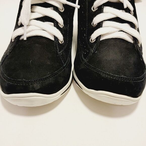 Walking Cradles Black White Suede Destin Lace Up Comfort Sneaker Size 7.5 - Picture 3 of 8
